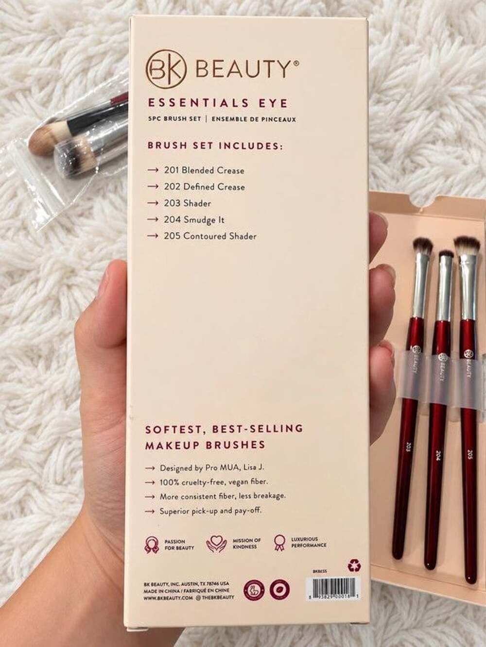 Bk beauty BK Beauty Essentials Eye 3 Piece Brush Set - Picture 2 of 3